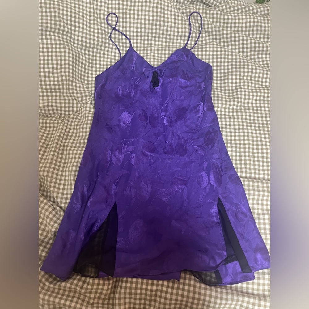 Vintage Victoria’s Secret Purple Floral Lingerie Slip Dress